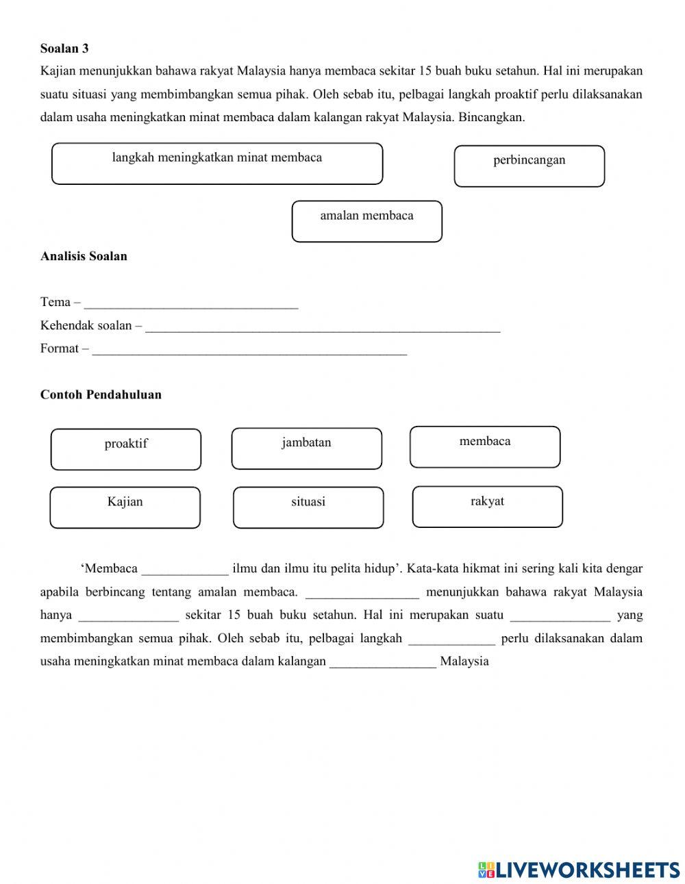 Latihan Melengkapkan Pendahuluan