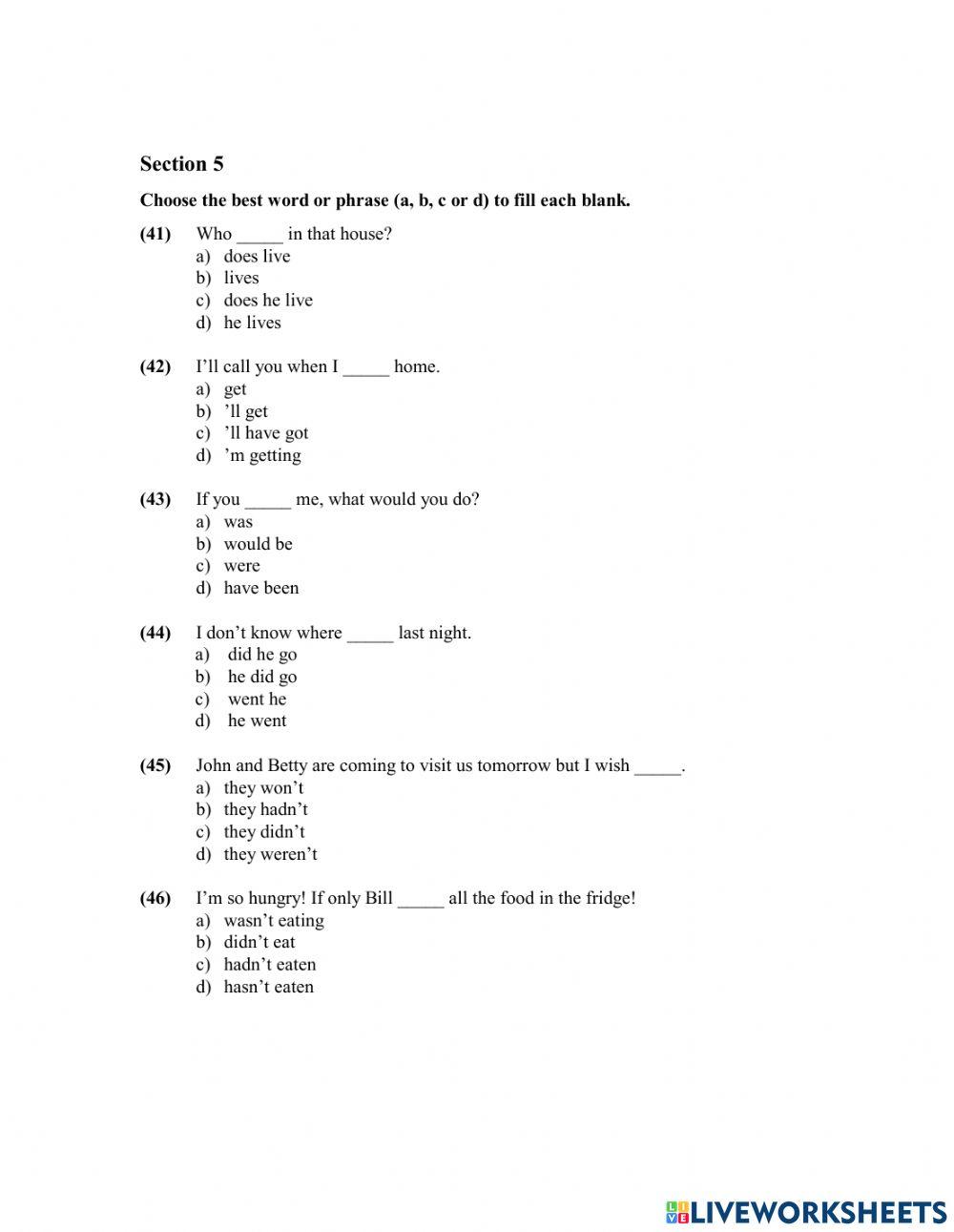Placement test online activity for ELEMENTAL | Live Worksheets