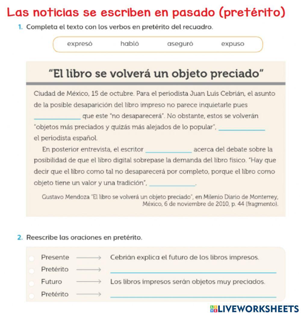 Noticias se escriben en pasado