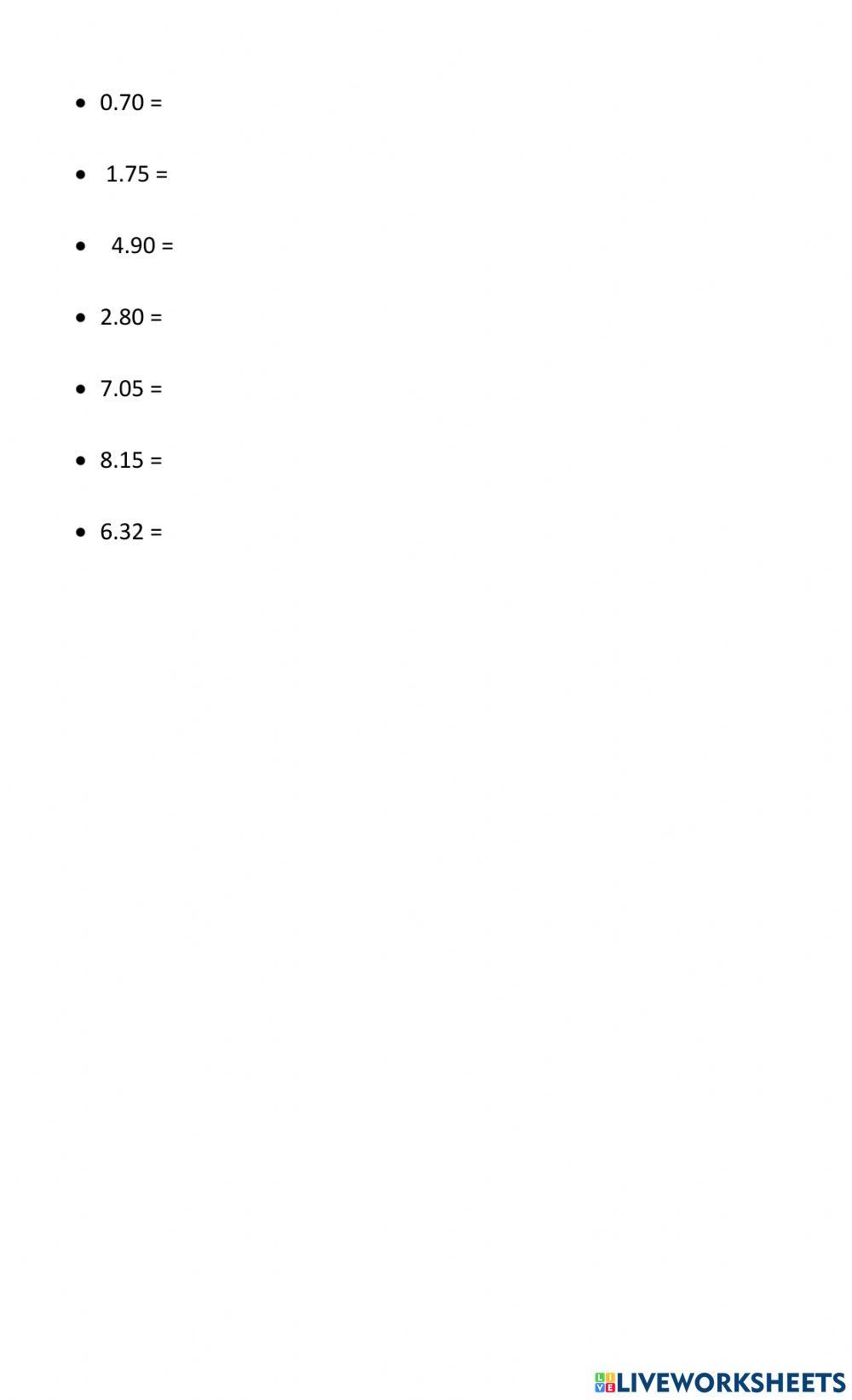 Changing Decimals to Fractions