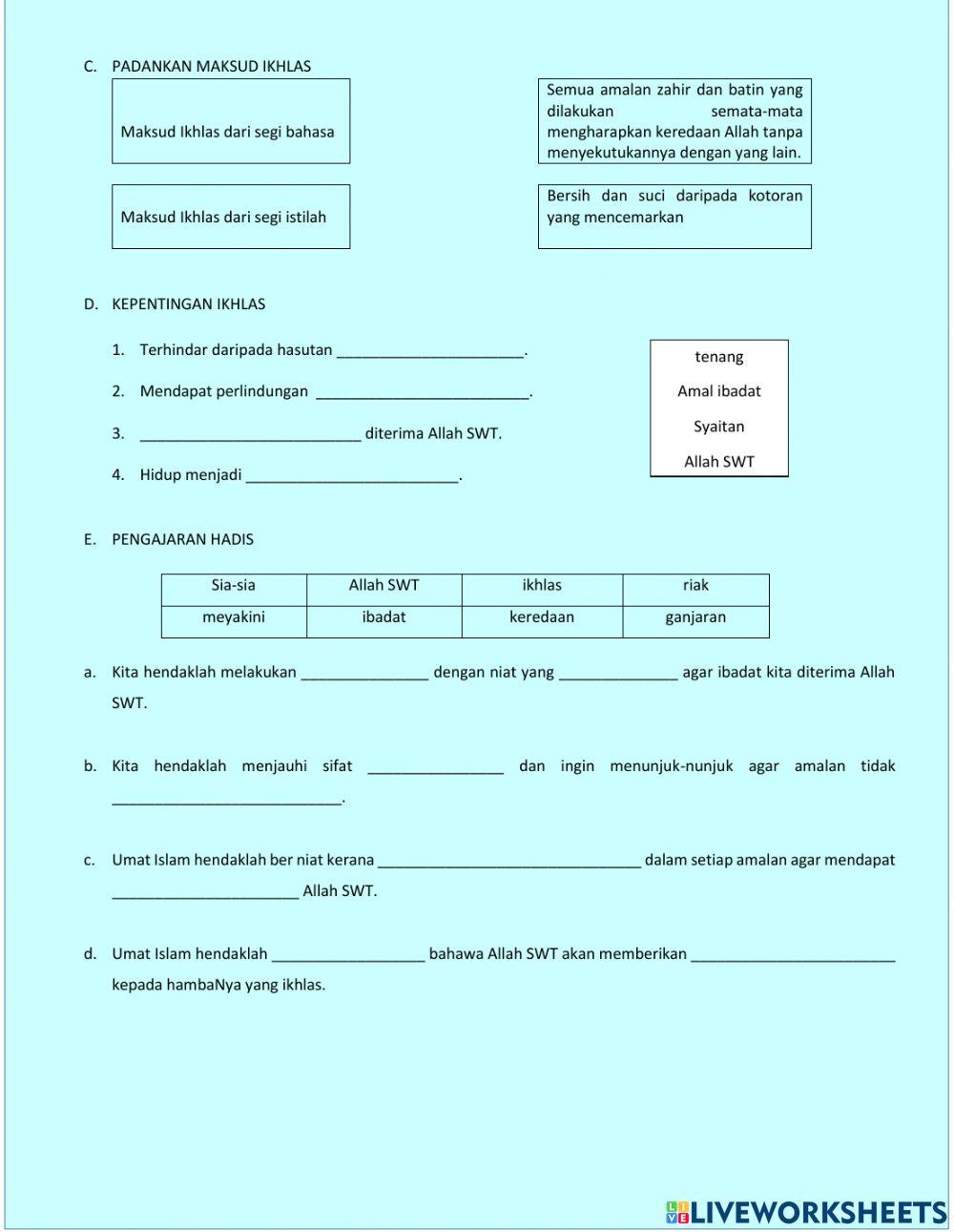 Ikhlas Dalam Kehidupan