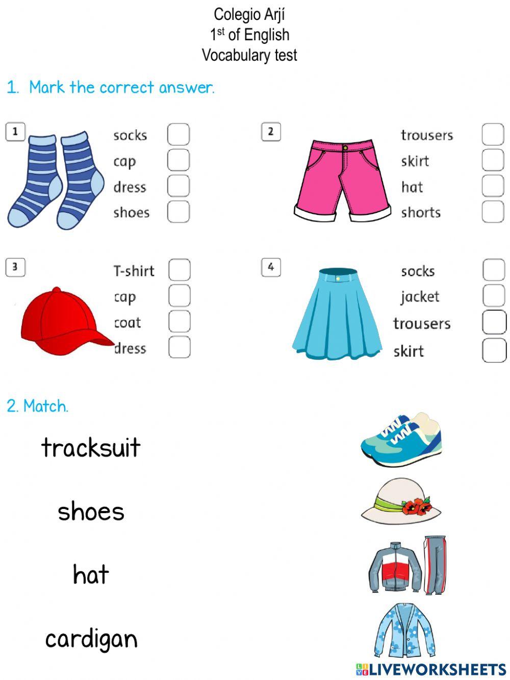Vocabulary Clothes ADV