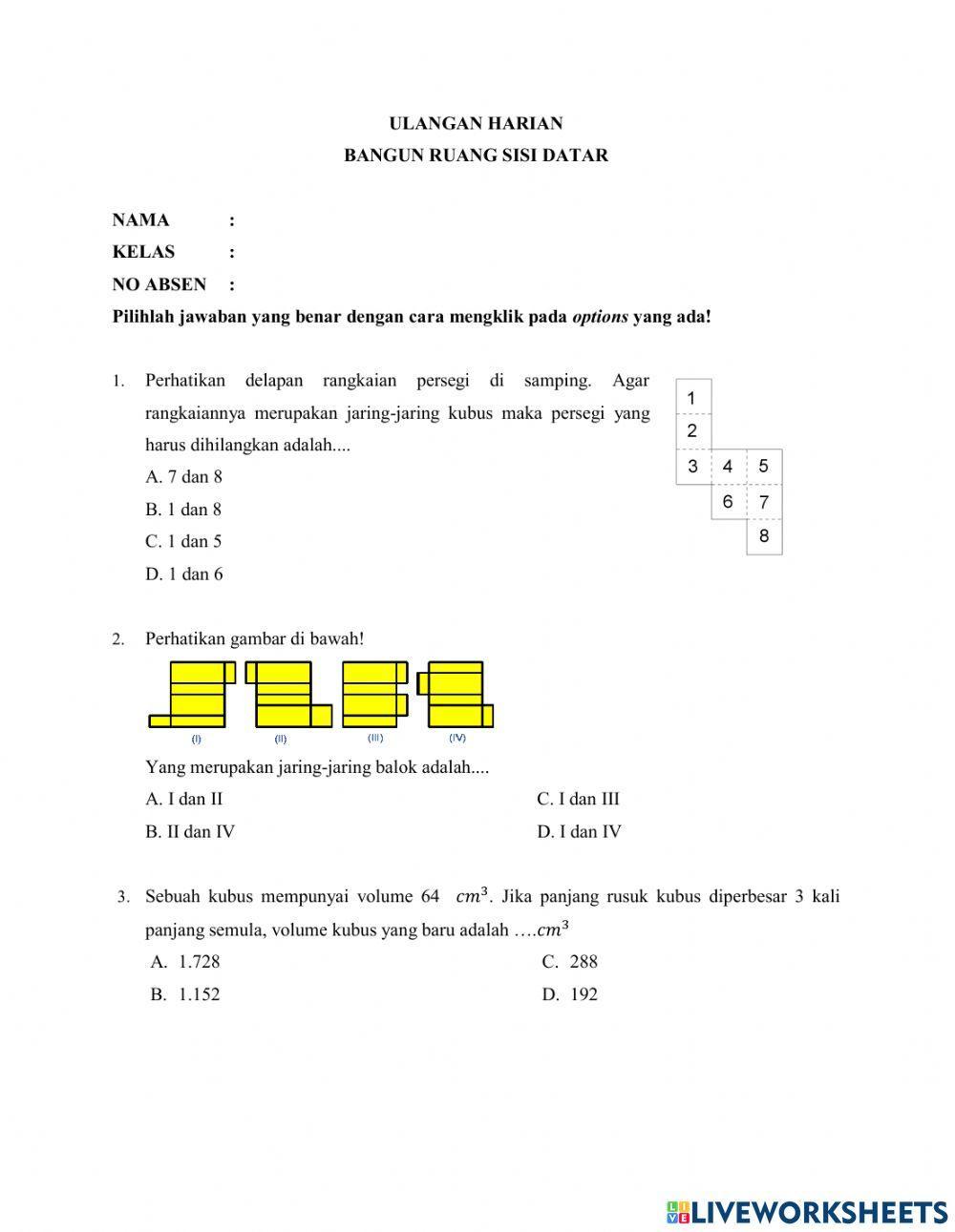 Ulangan harian bangun ruang Fiks