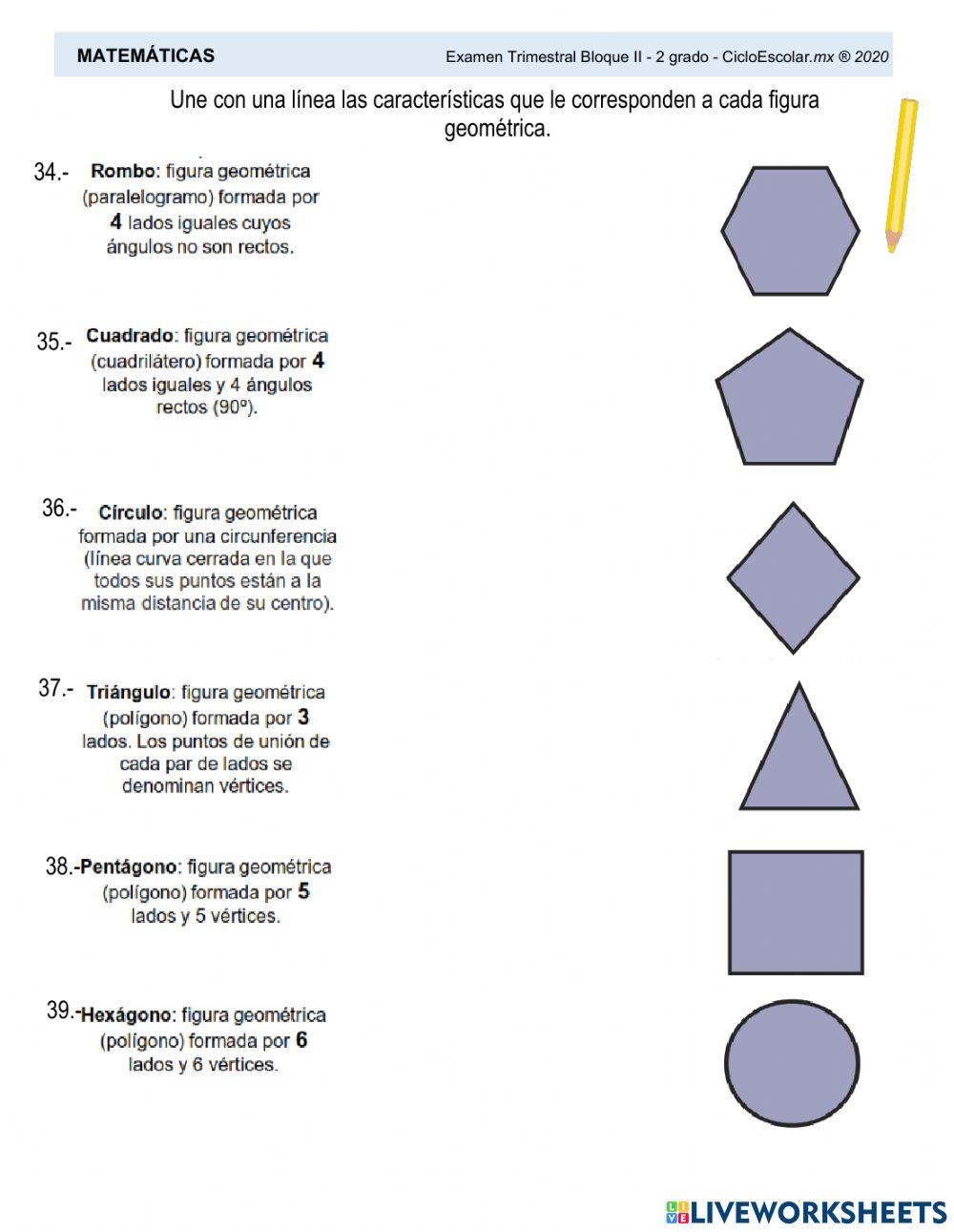 2° Examen de Matemáticas segundo trimestre 
