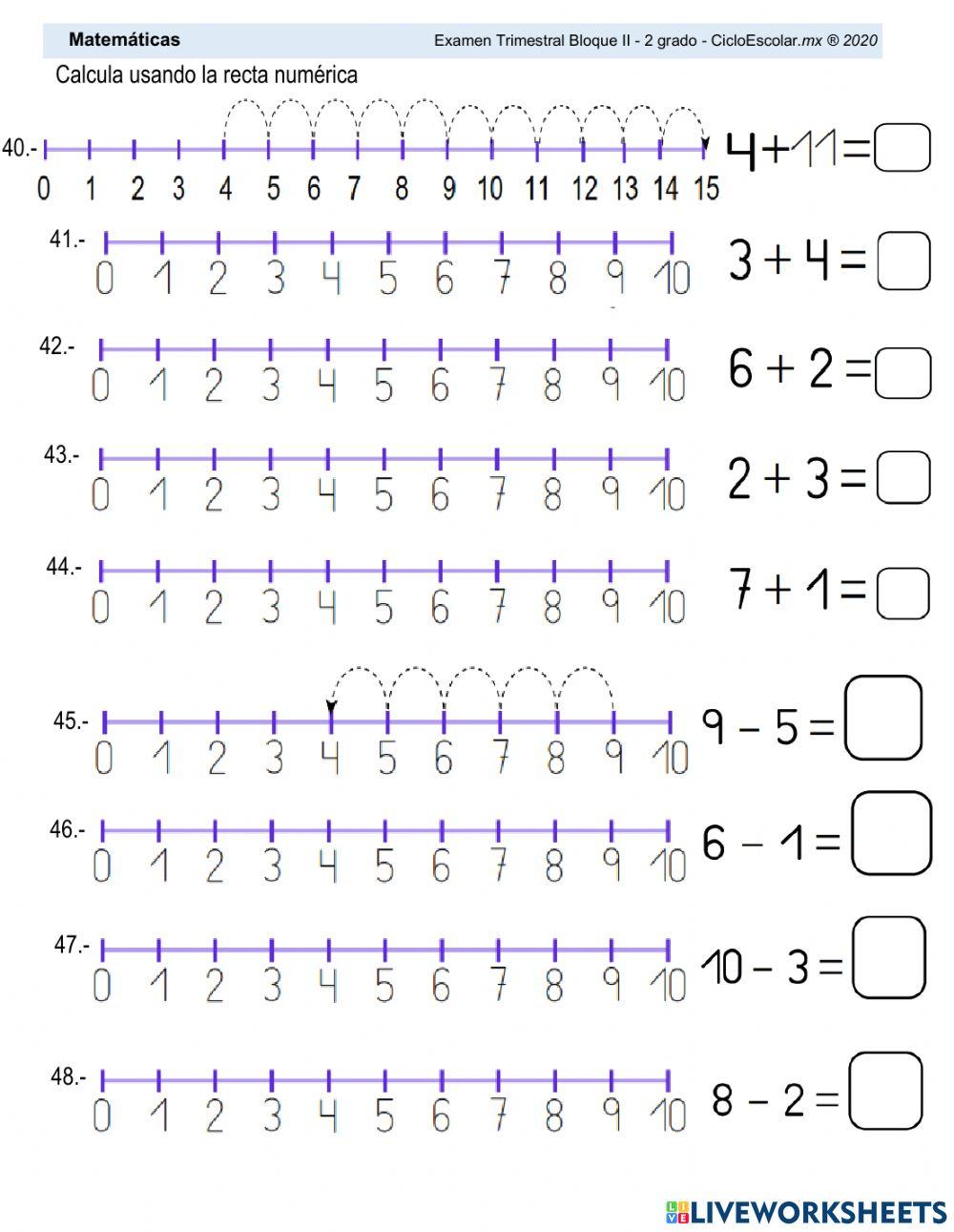 2° Examen de Matemáticas segundo trimestre 