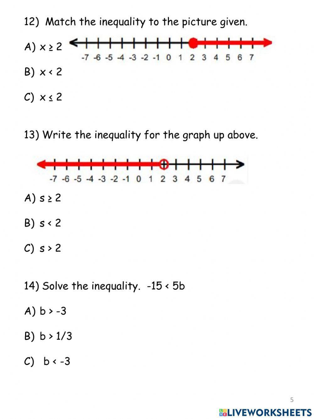 Solve Inequalities