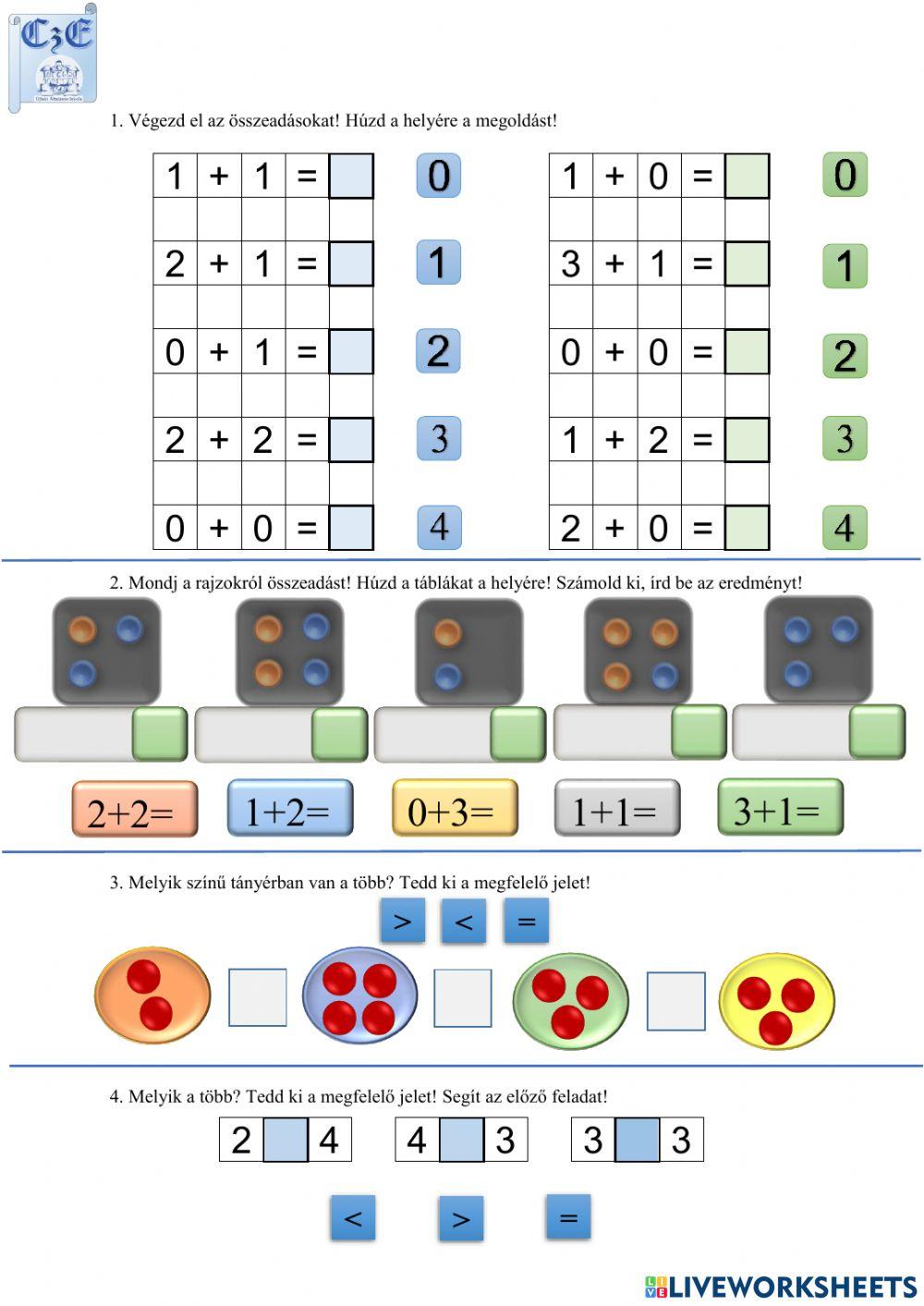 Összeadás 2 (négyes számkör)