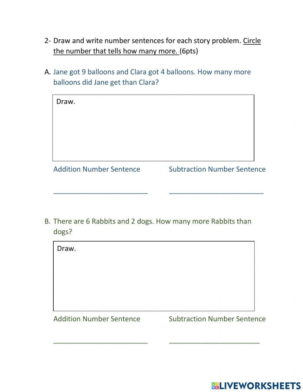 Math Test Fact Families