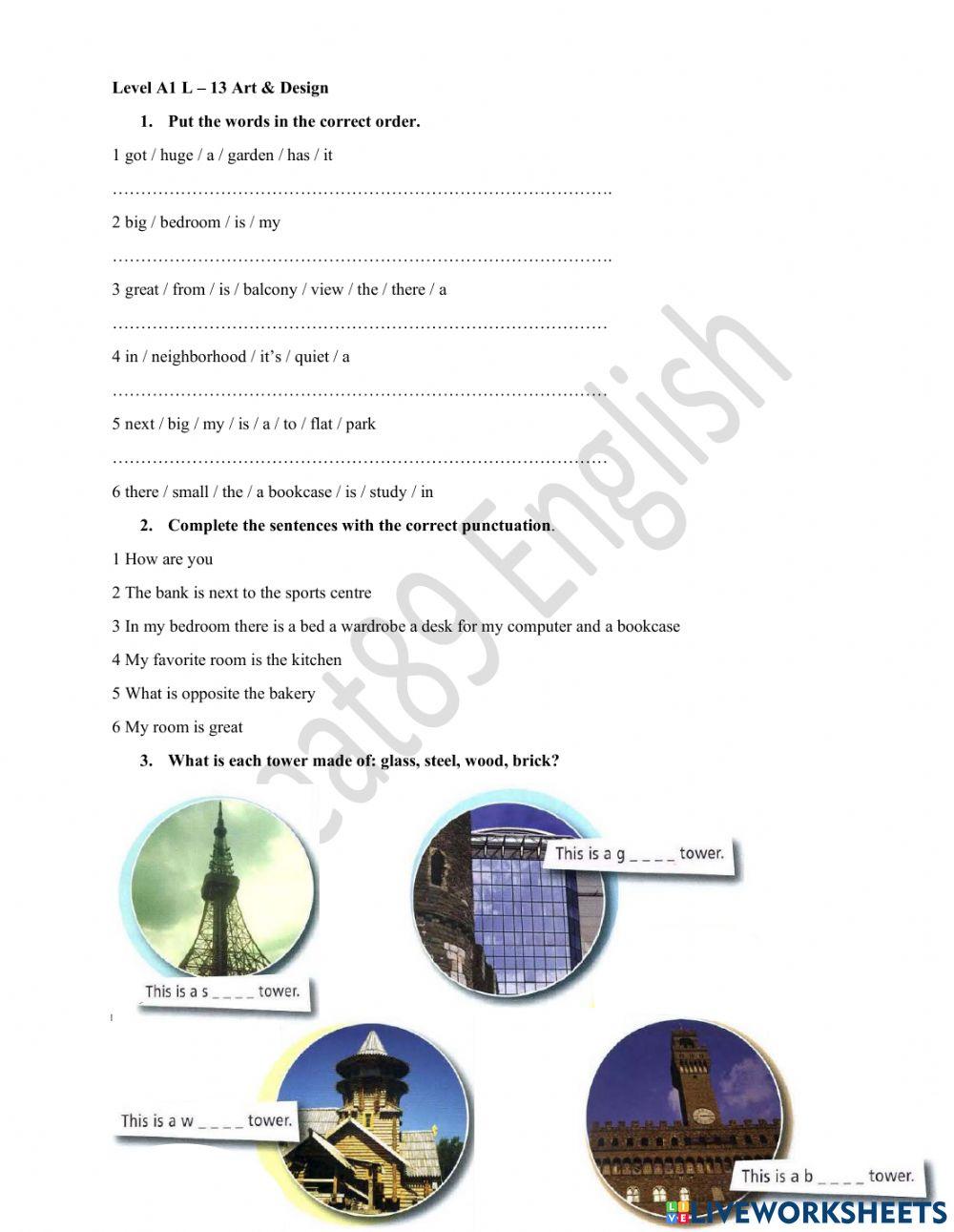 Level A1 L -13 Art and Design