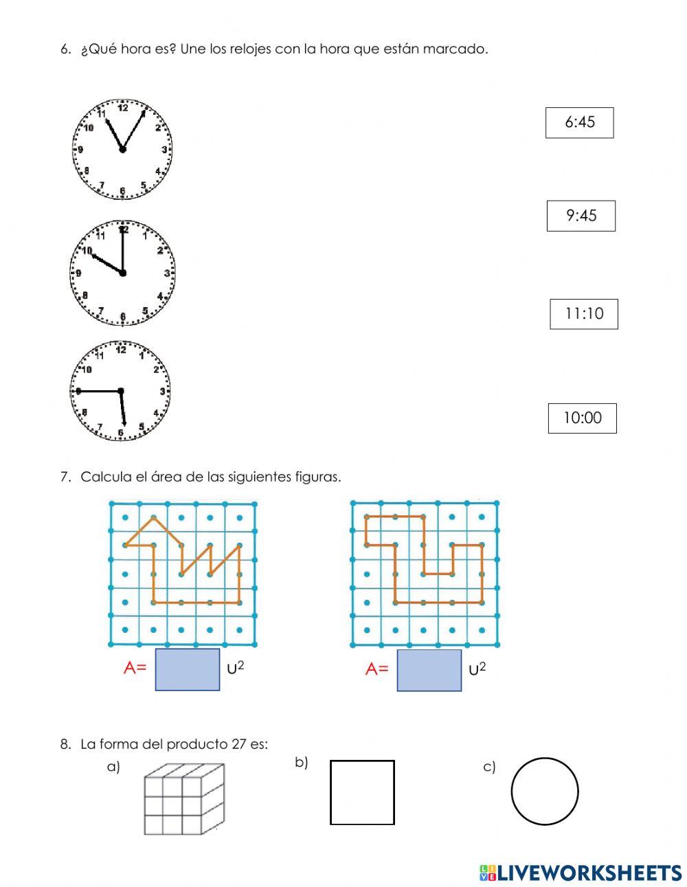 Cuestionario Matemáticas