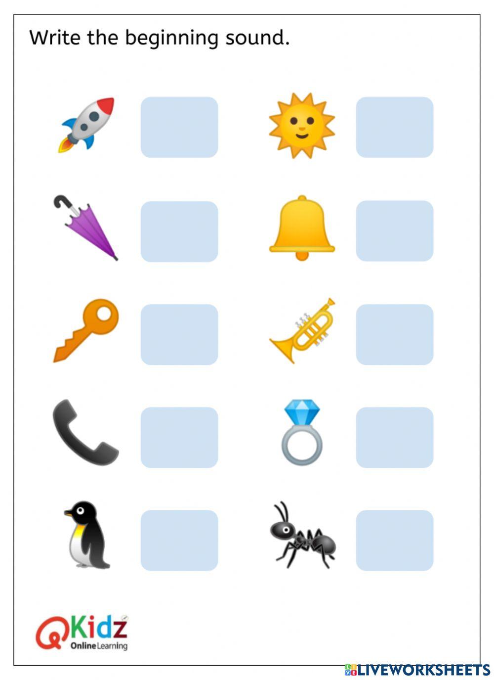 Write the beginning sound