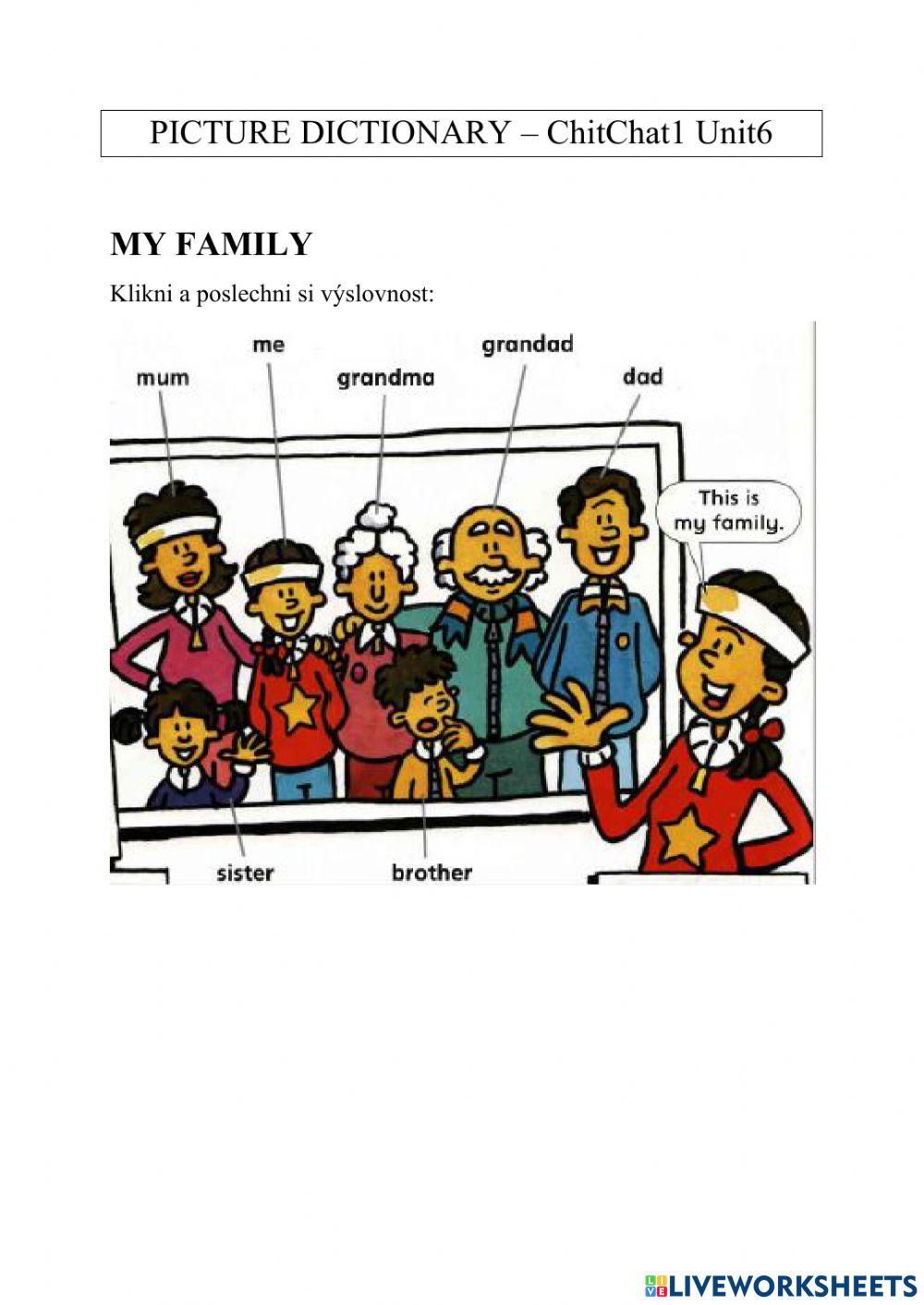 Picture dictionary - Chit Chat 1 Unit 6 - MY FAMILY