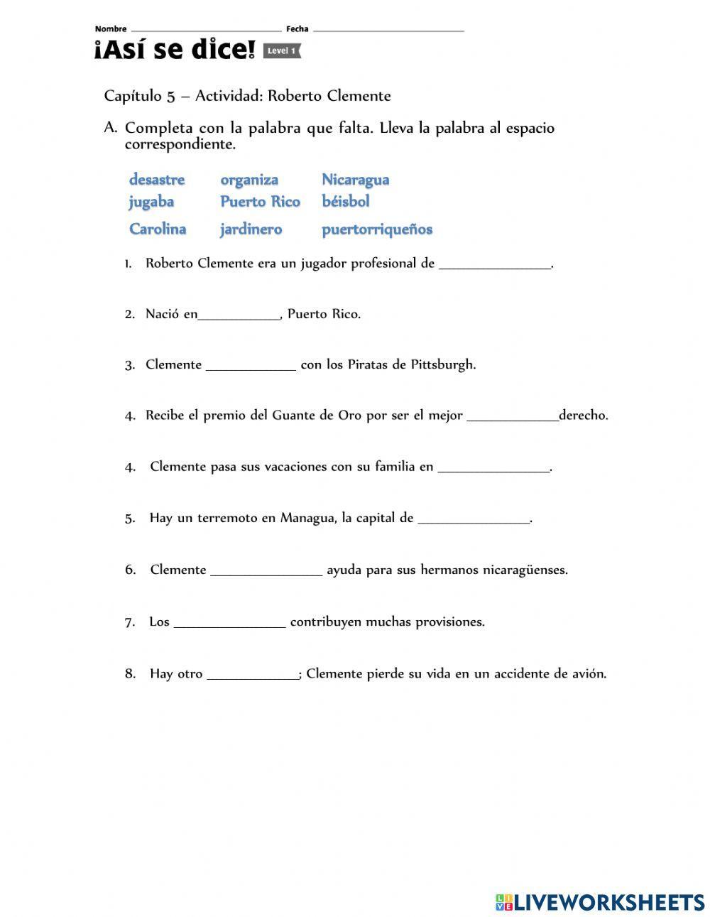 La vida de Roberto Clemente