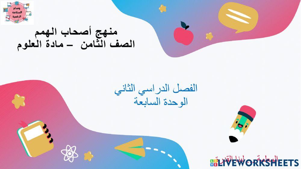 مراجعة الجزء الثاني  الوحدة السابعة  اصحاب الهمم