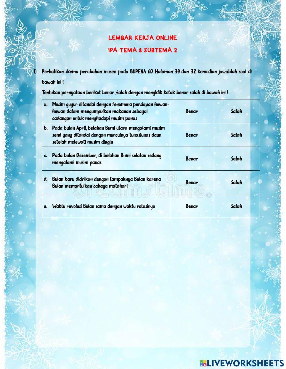 Latihan IPA Tema 8 Subtema 2