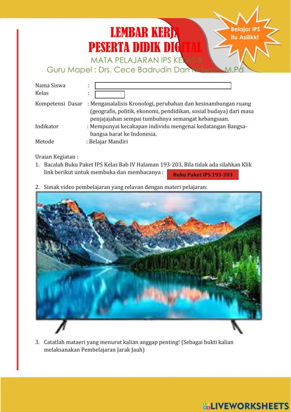 LKPDD- 4.1. Kedatangan Bangsa-Bangsa Barat Ke Indonesia