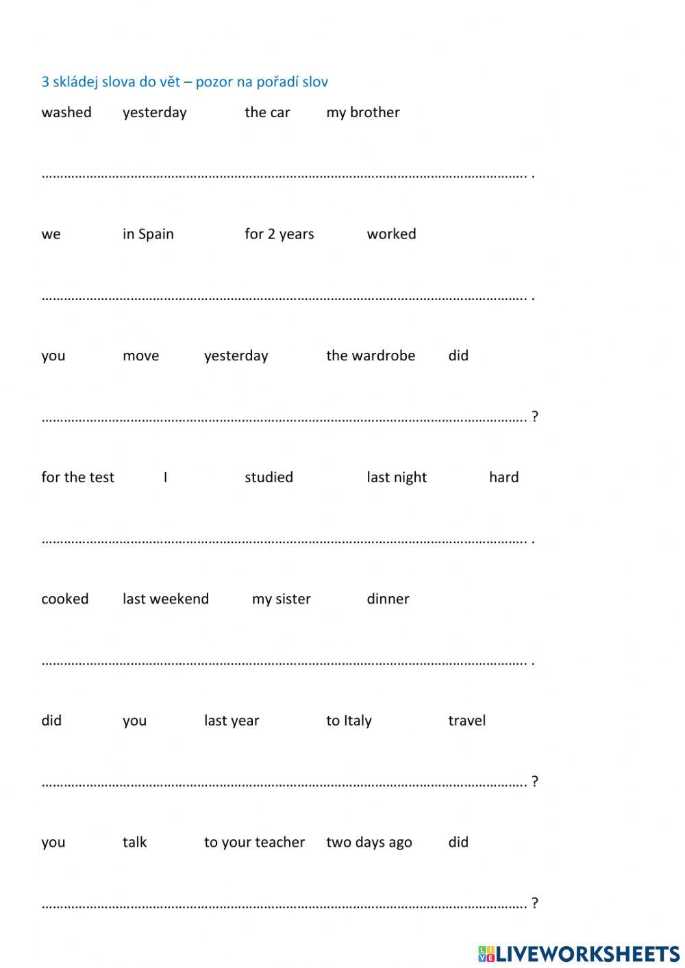 Past simple regular verbs