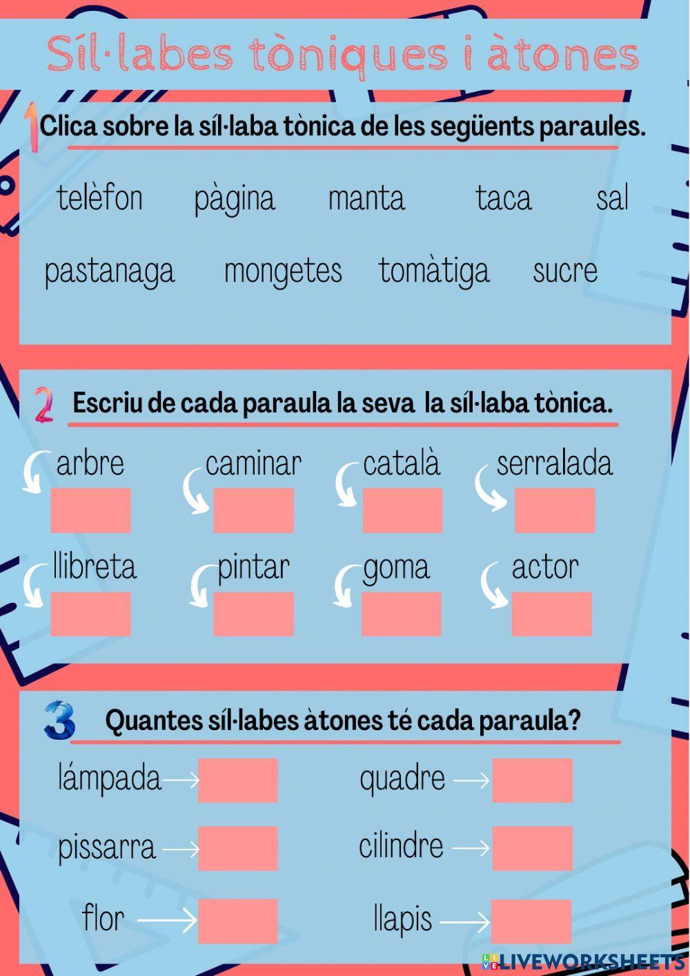 Síl·labes tòniques i àtones