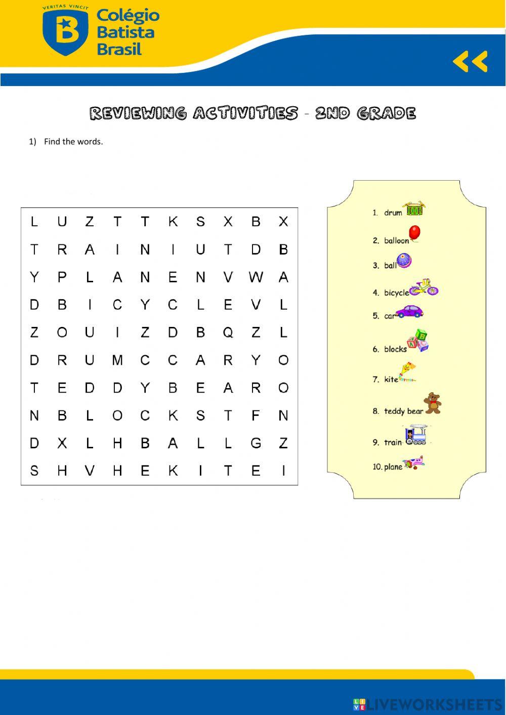 Toys wordsearch