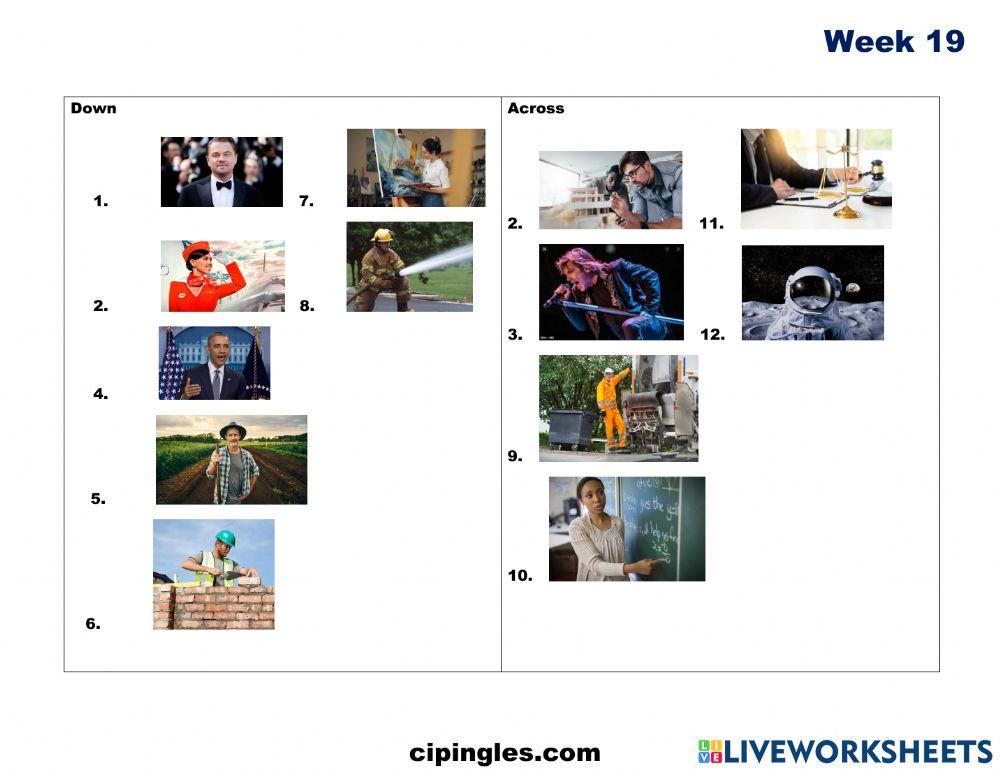 Verbs and Jobs Week 19