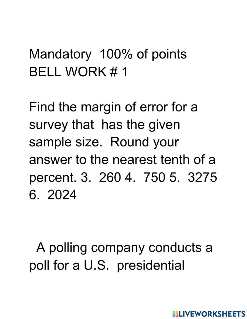 Mandatory bell work