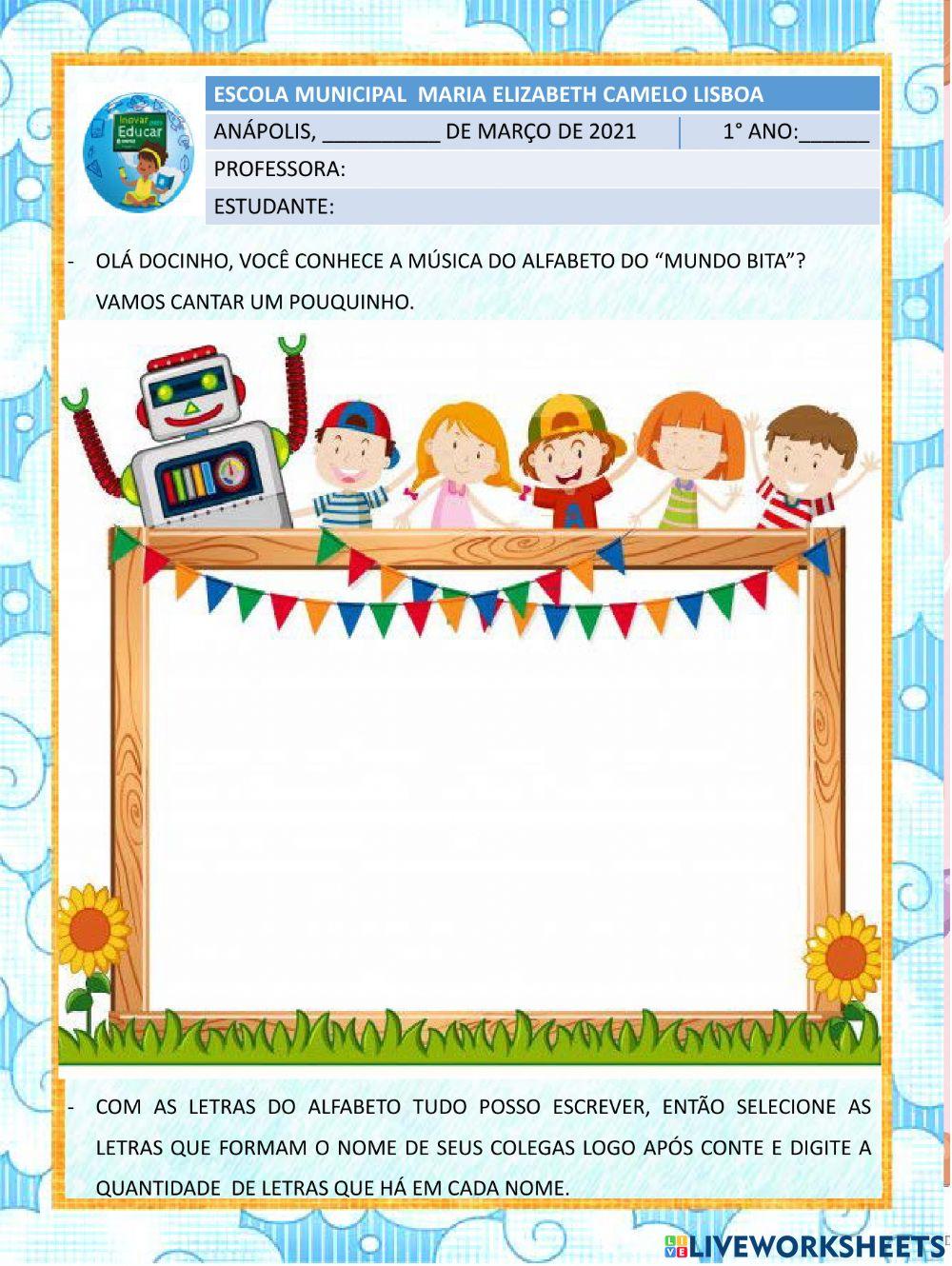 Atividade 20 - LISTA NOMINAL  E ALFABETO