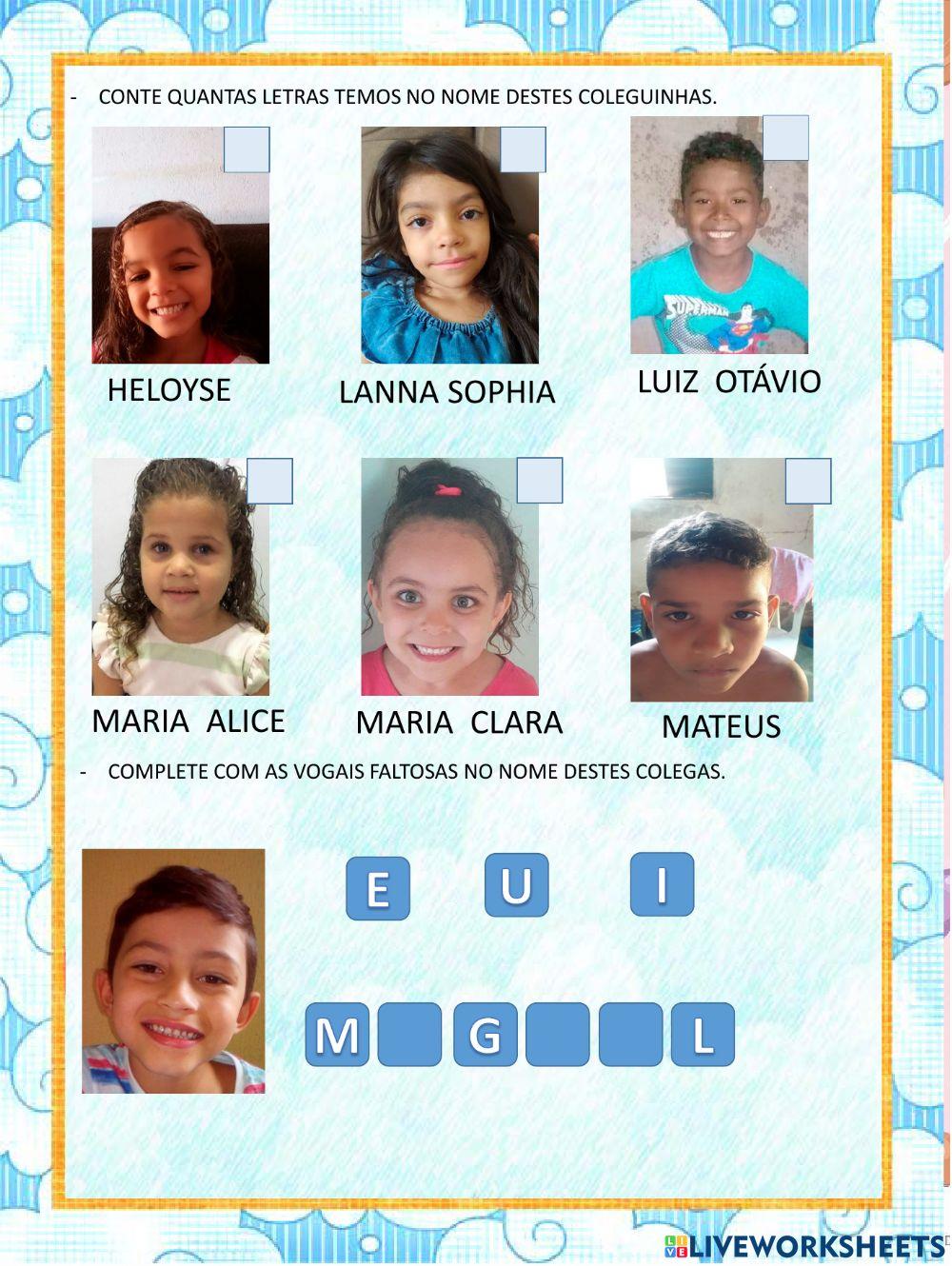 Atividade 20 - LISTA NOMINAL  E ALFABETO