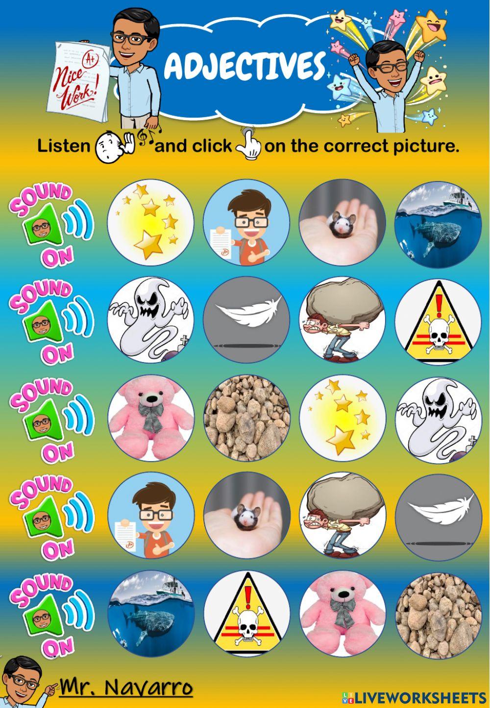 Adjectives 2 (Listen and click)