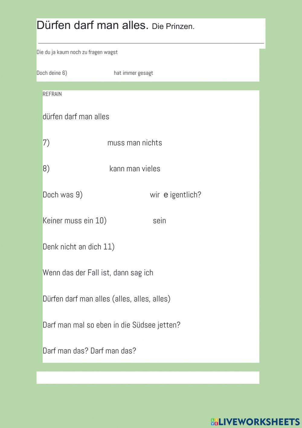 Dürfen darf man alles