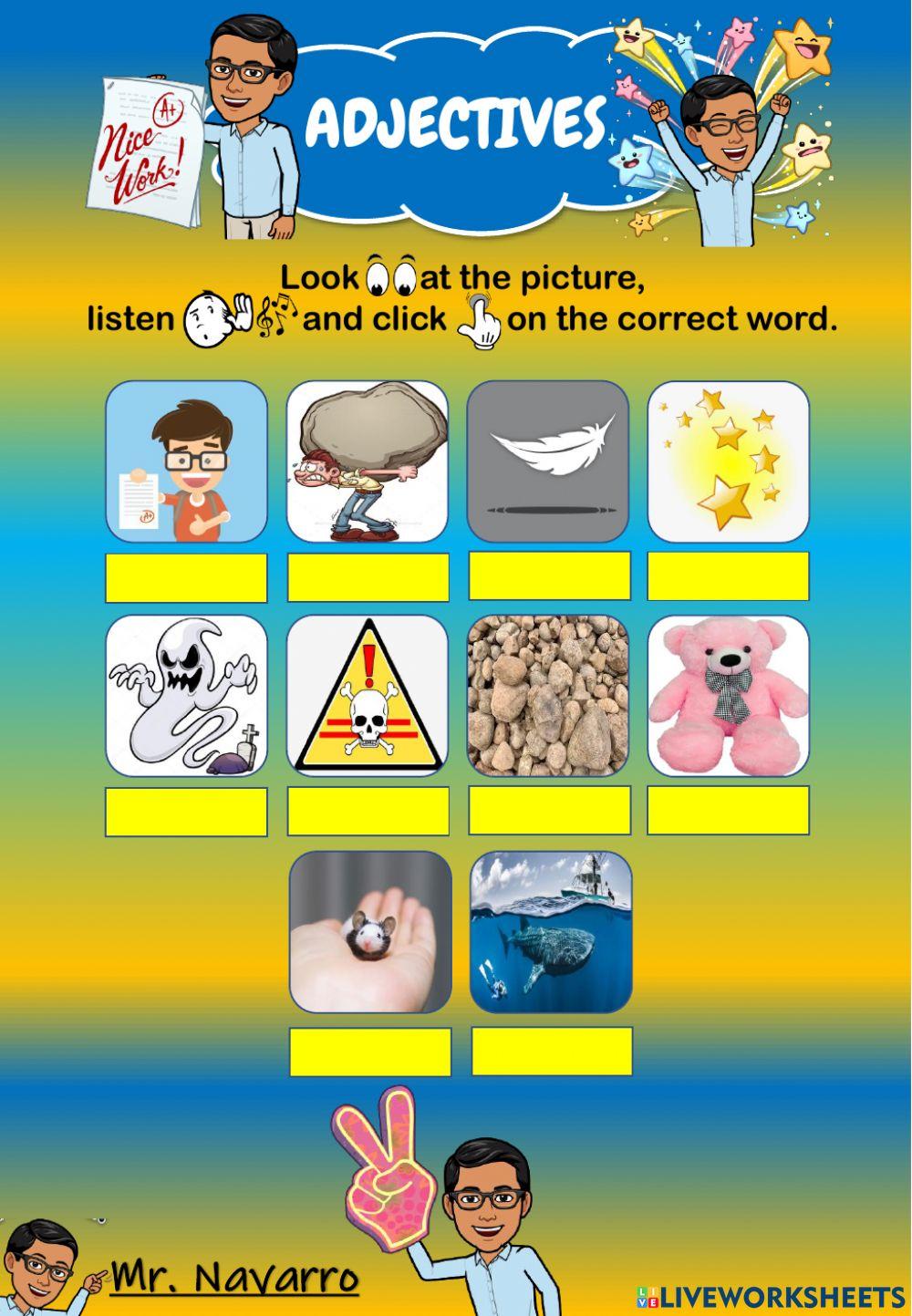 Adjectives 2 (Look, listen and click)