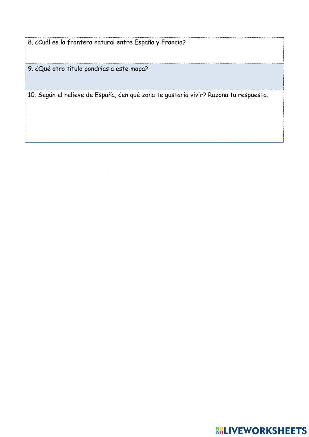 Mapa físico de España