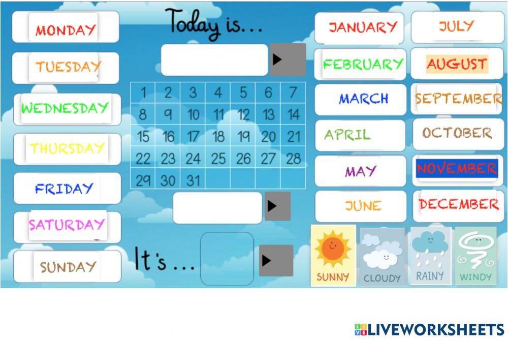 Calendar kindergarten