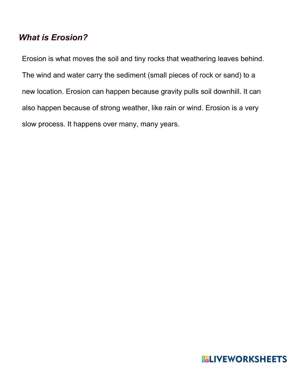 Weathering and erotion