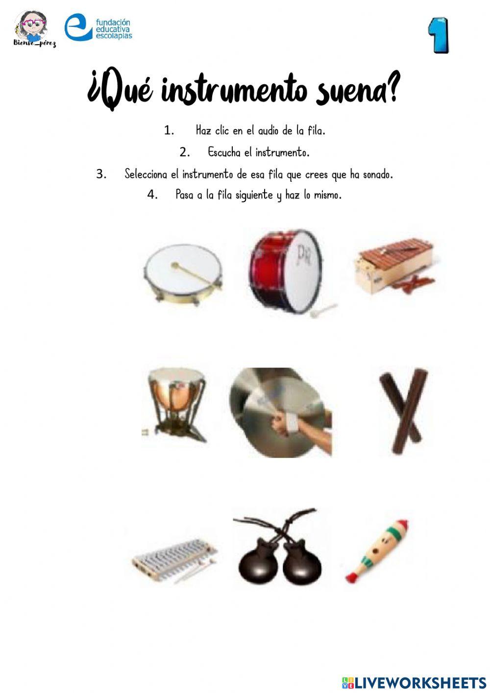 Identificar sonidos de instrumentos de percusión