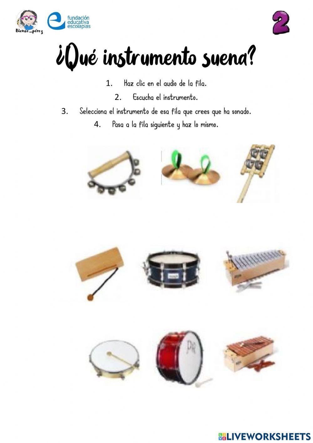 Identificar sonidos de instrumentos de percusión 2
