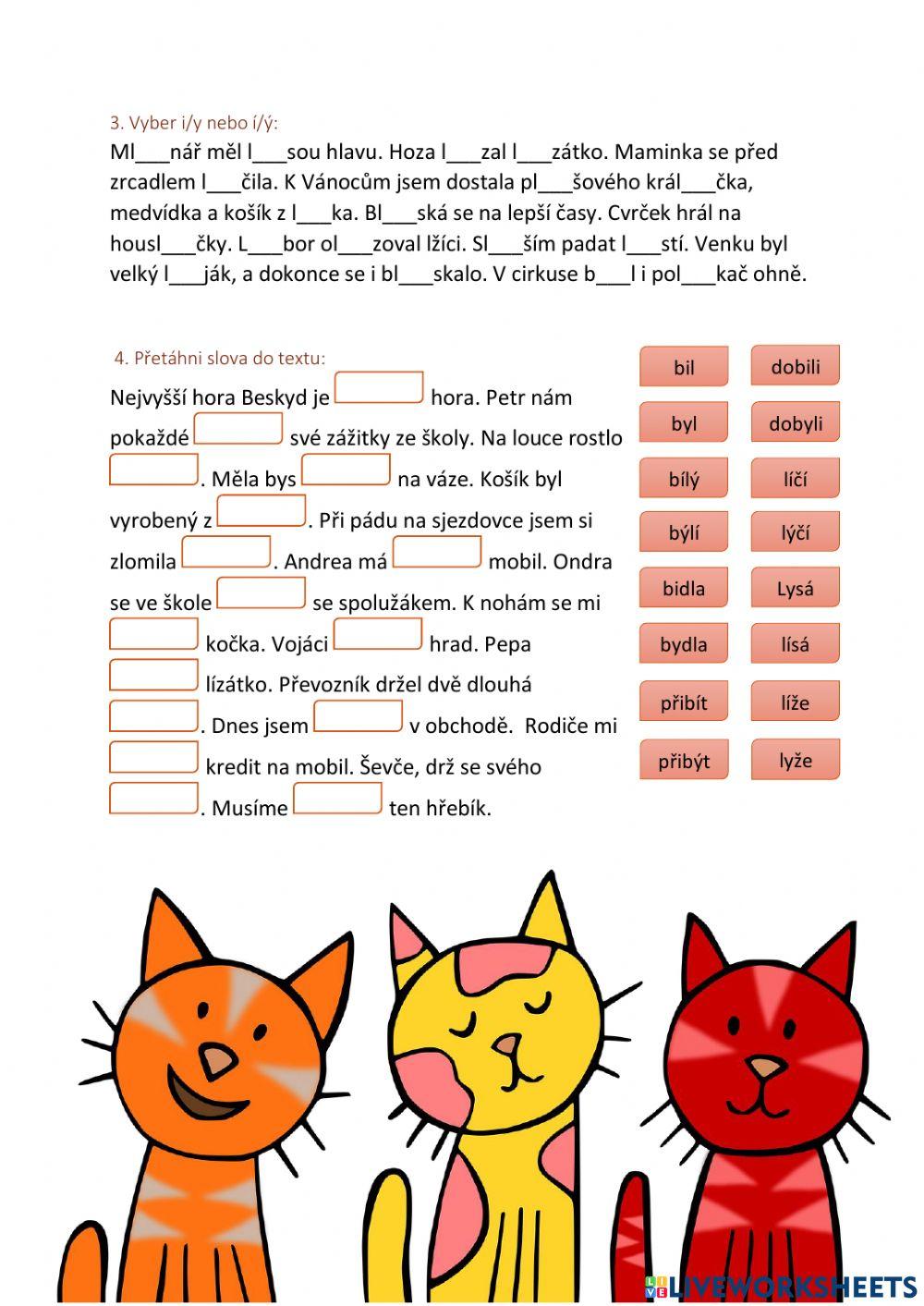Pracovní list - vyjmenovaná slova po B a L