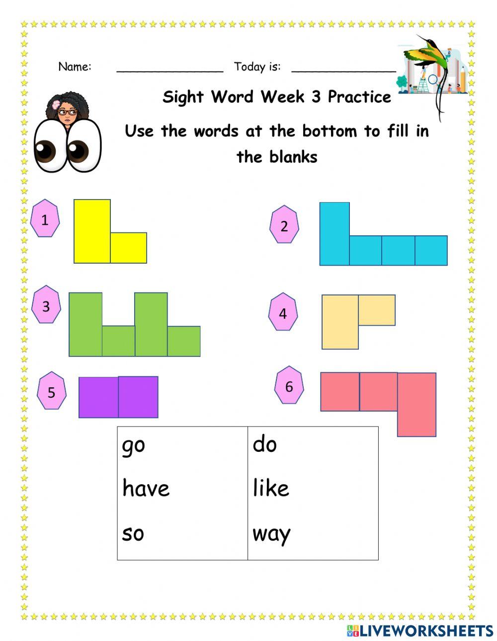 Identifying Sight Words 3