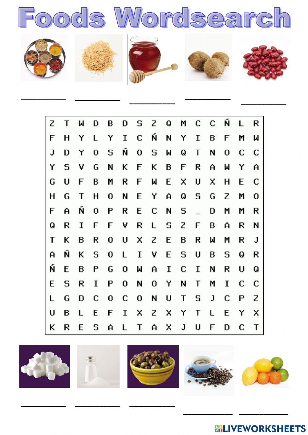 Food wordsearch tiger 6 macmillan