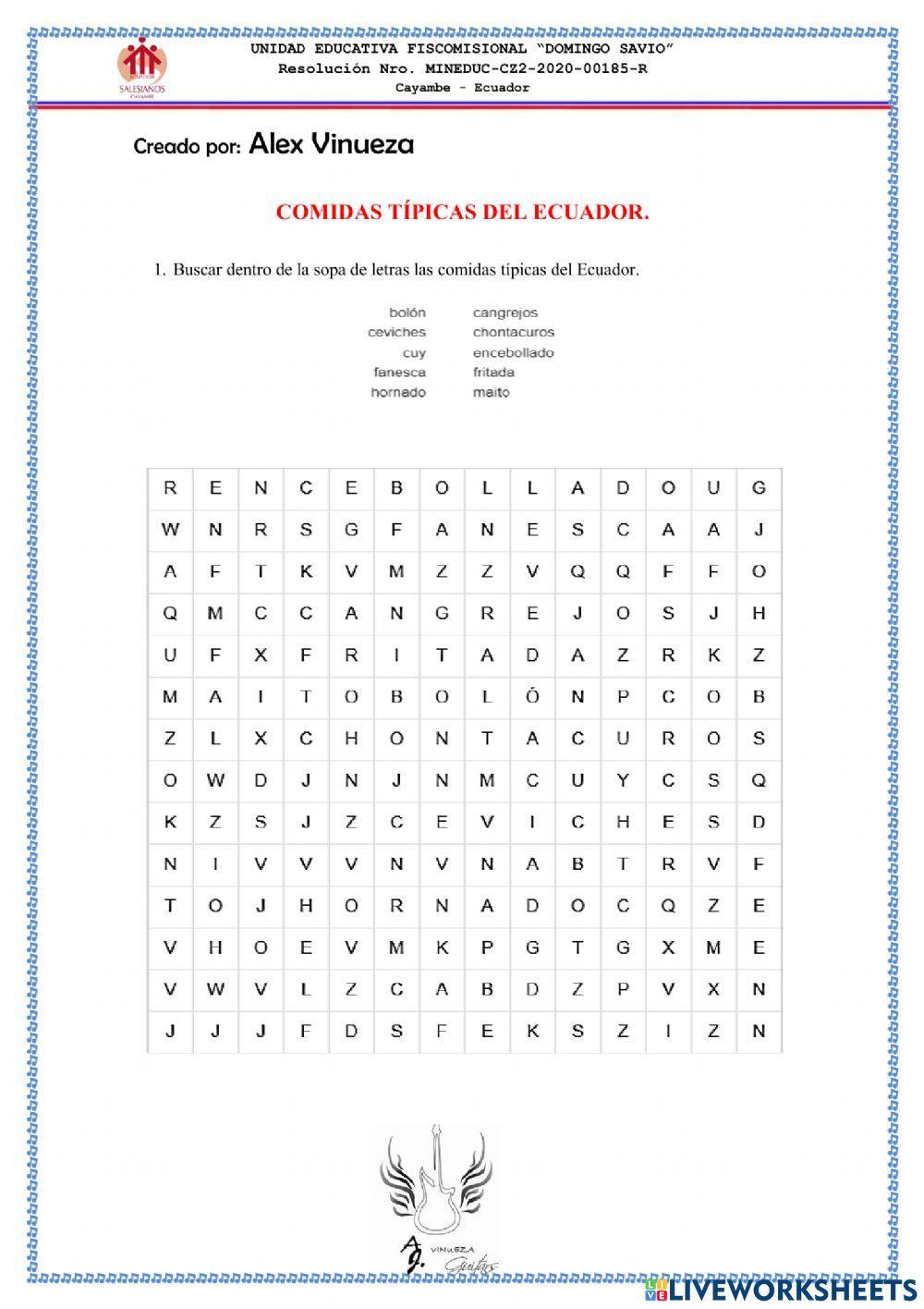 Comidas típicas del Ecuador