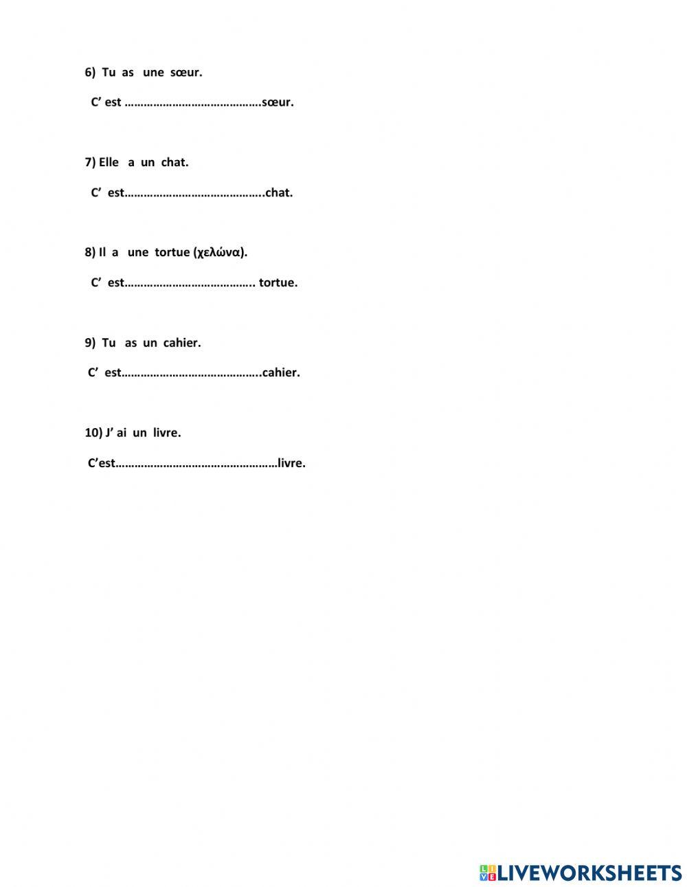 Adjectifs  possessifs  singulier