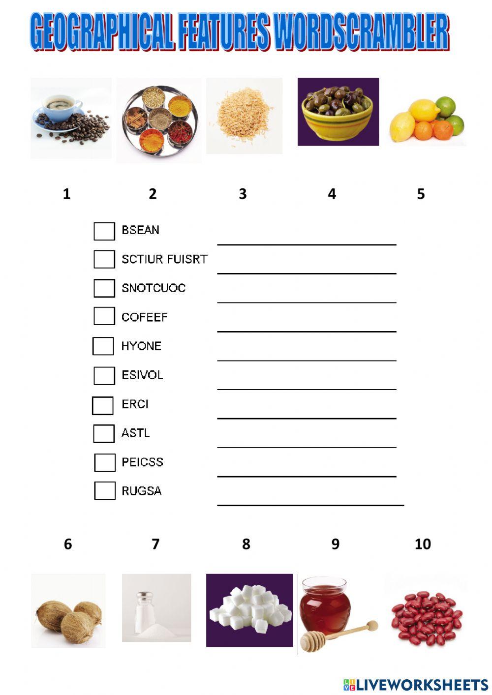 Unscramble, drag and drop food tiger 6 macmillan