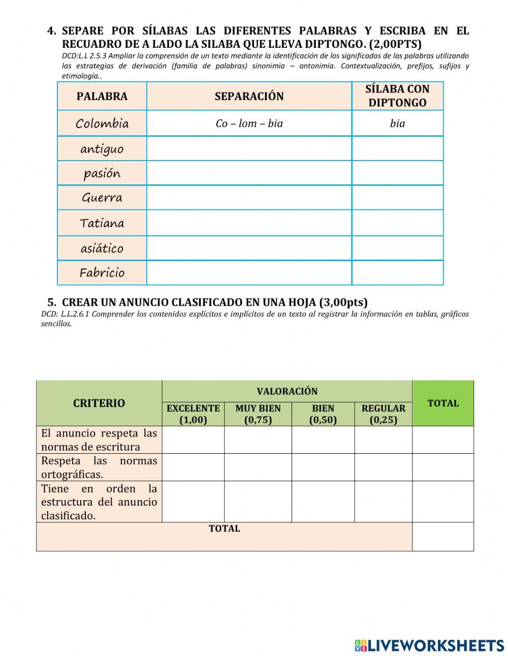 Examen lengua quimestre2