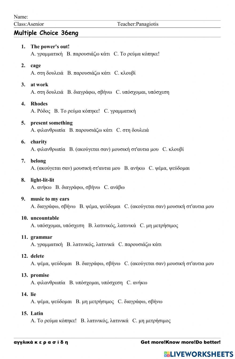 Asenior Worksheet 36