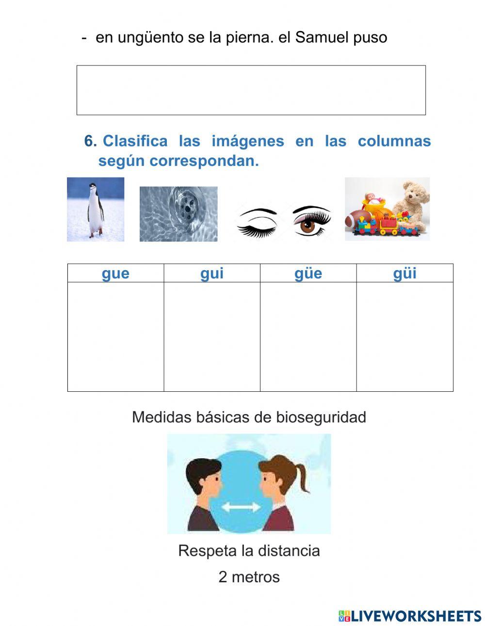 Fonema y grafía g (gue, gui, güe, güi) - 15 al 19 de marzo de 2021