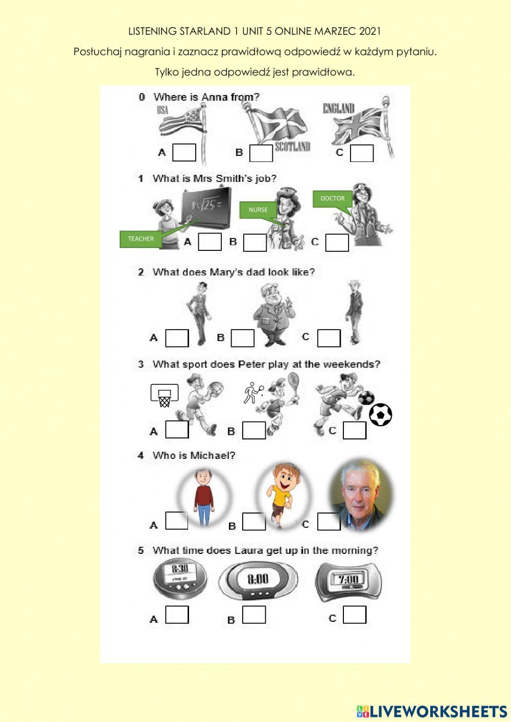 Starland 1 module 5 listening