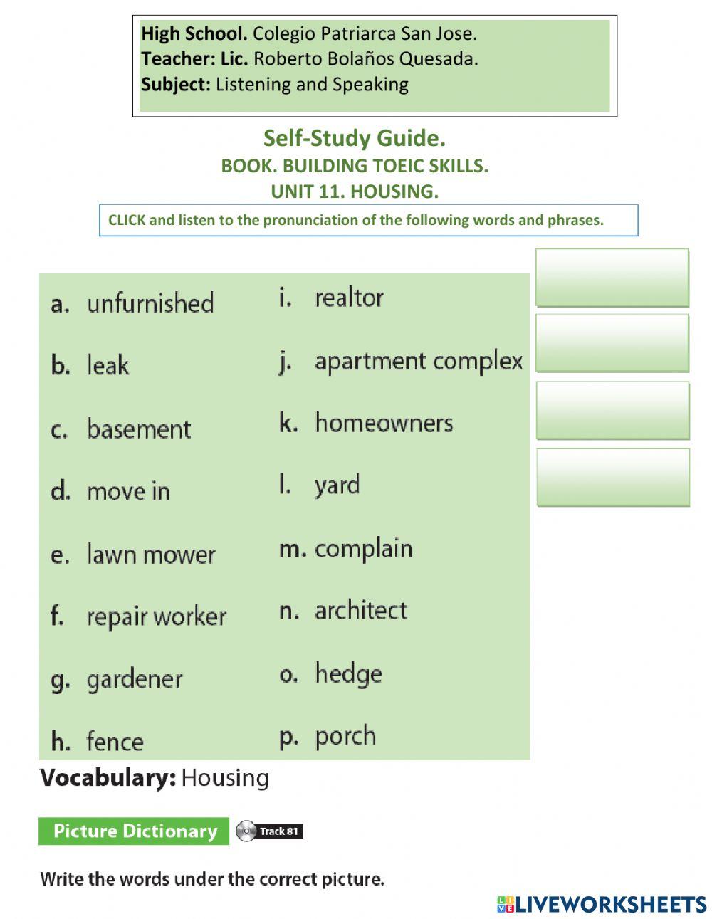 UNIT 11. BUILDING. HOUSING