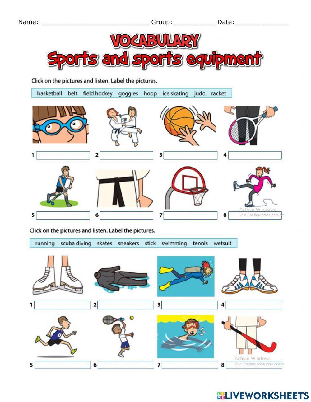Sports and sports equipment