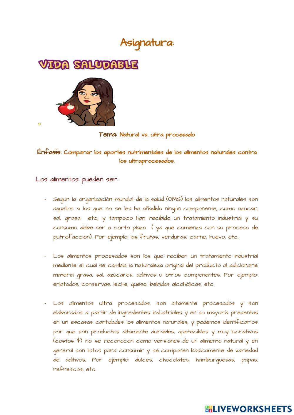 Natural vs. ultra procesado