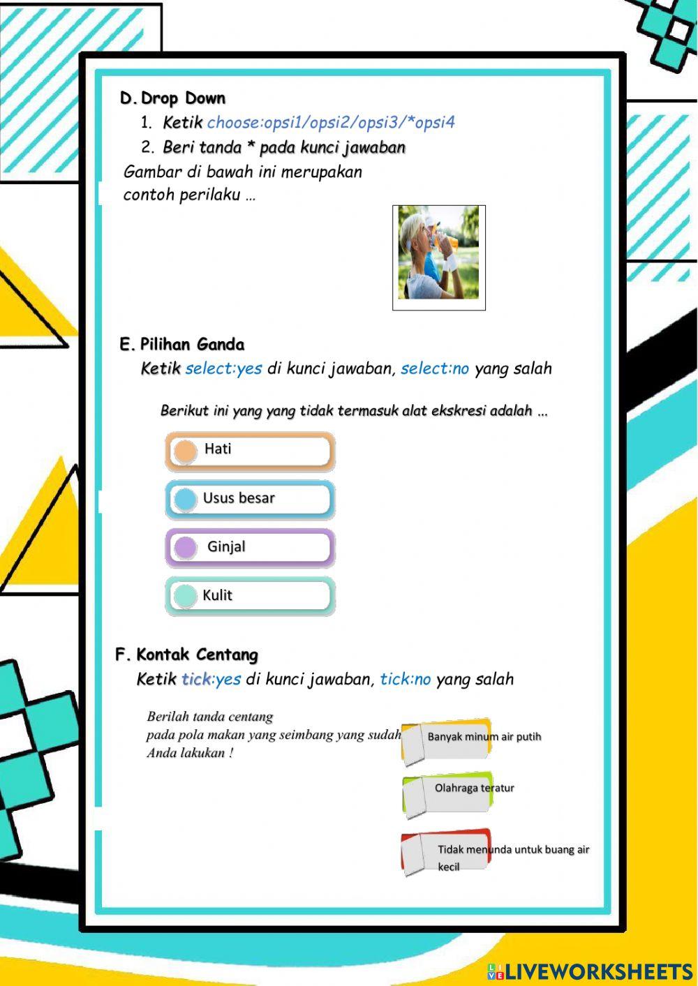Pengumpulan tugas LKPD liveworksheet