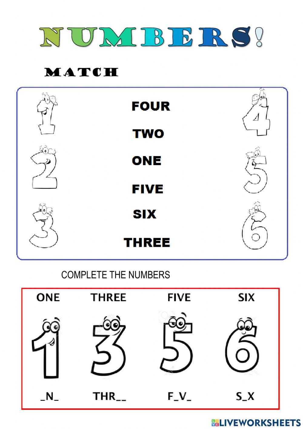 Numbers 1-6